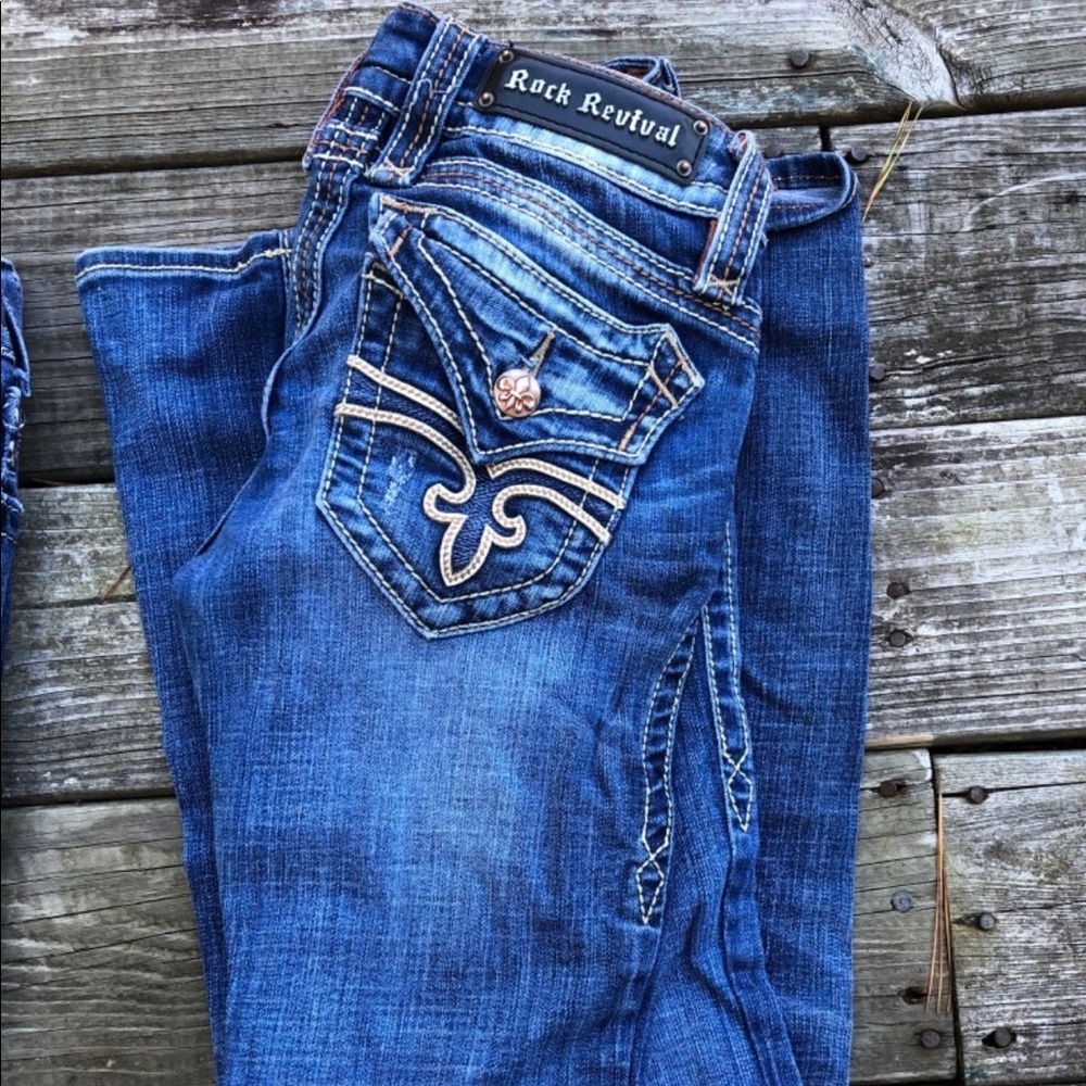 Women’s rock revival jeans.